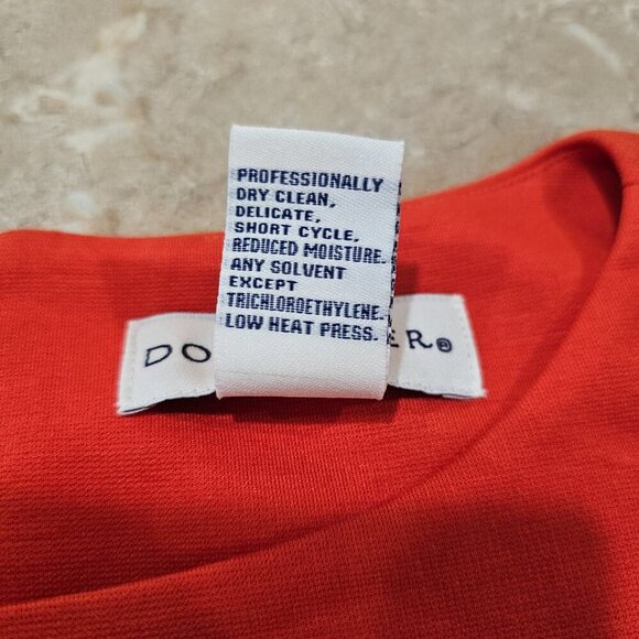 Women's Doncaster Sleeveless Shift Dress Rayon Blend Orange Magenta Size 12 - Picture 6 of 9